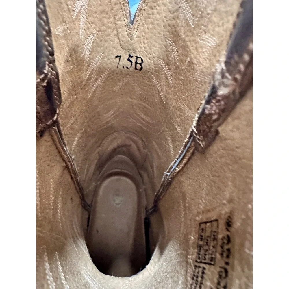Ariat Western Cowboy Boots Brown Leather Size 7.5B Women's Riding - Picture 3 of 7